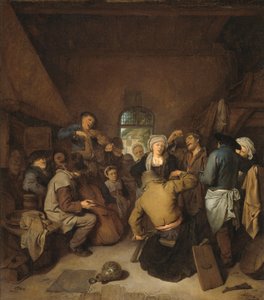 Campesinos haciendo música y bailando de Cornelis Pietersz Bega